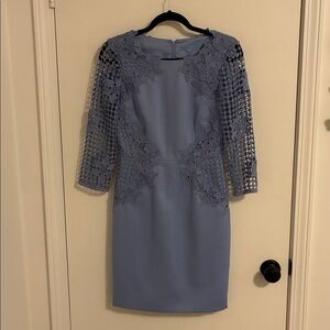 Antonio Melani‎ Periwinkle Blue Crochet Sheath Dress